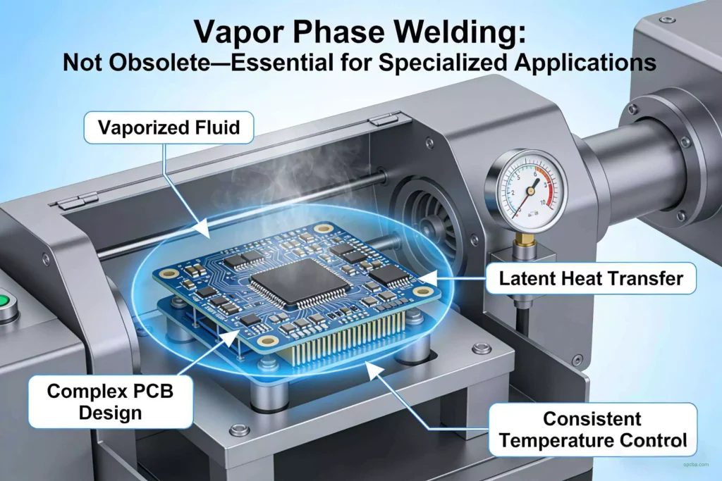 Cross-sectional view of vapor phase soldering equipment for SMD components