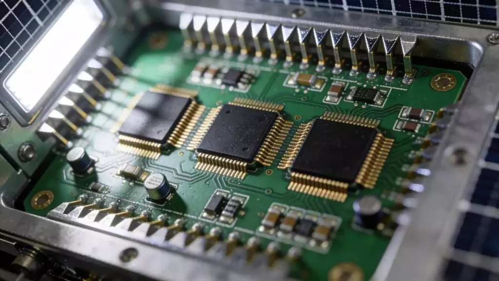 High-reliability-PCB-with-radiation-hardened-components-for-aerospace-satellite-systems
