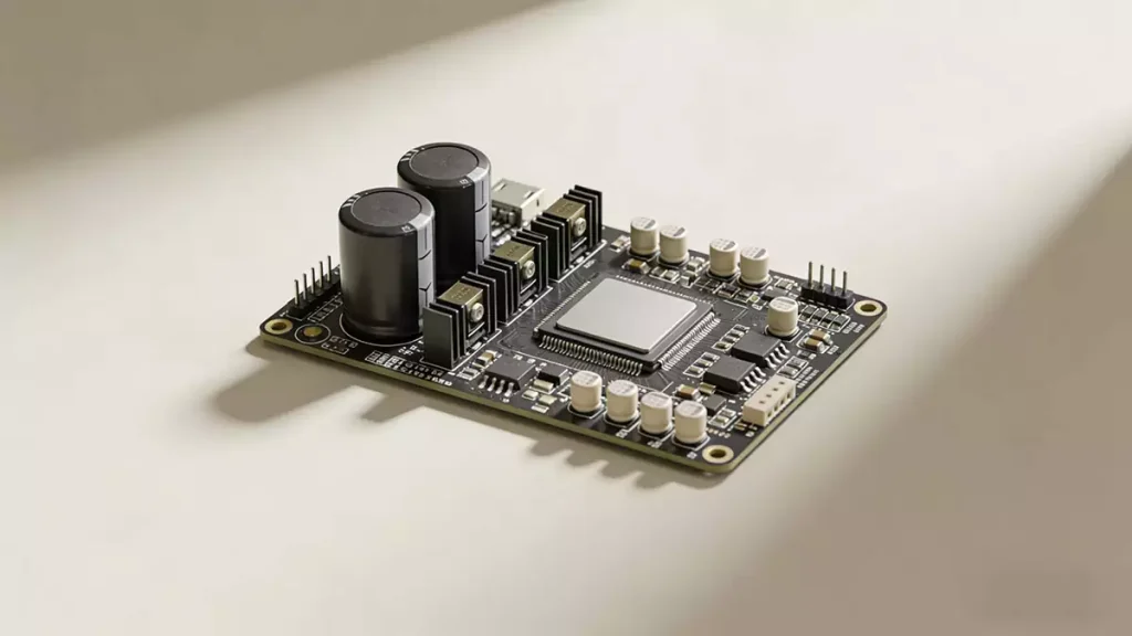 Strategic component placement and decoupling capacitors on a PCBA for optimized power delivery