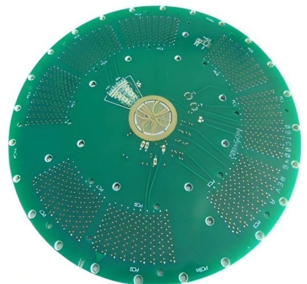 central area packaged via PCB overmolding process, with surrounding pad array