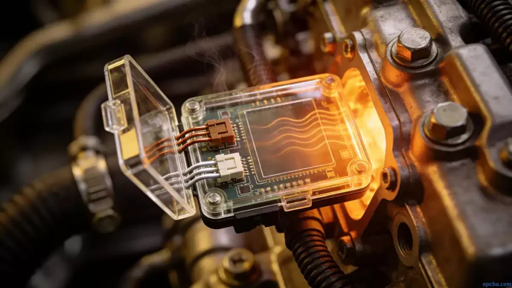 Glass PCB in automotive under-hood high-temperature application maintaining structural stability