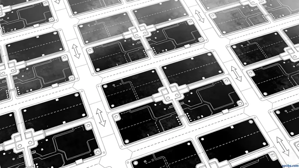 carbon ink PCB panelization design with multiple boards and cut lines for efficient production