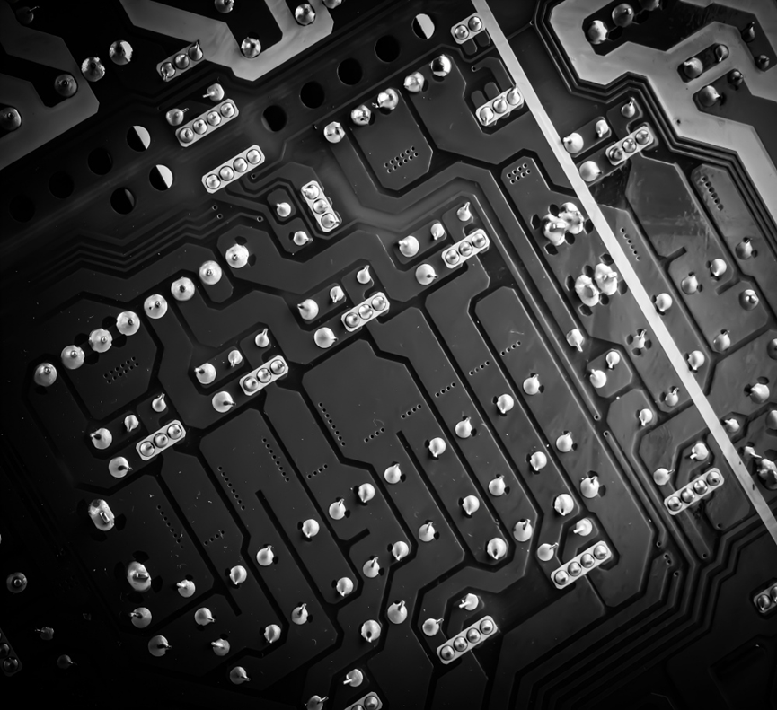 PCB board detailed view