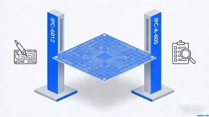 IPC-6012 and IPC-A-600 PCB standards comparison infographic