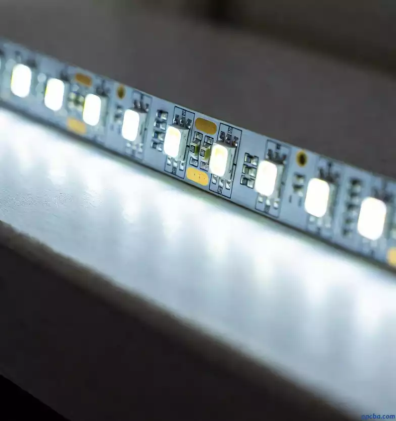 LED lighting application aluminum substrate PCB close-up macro