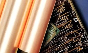 Close-up of thick copper PCB inner layer, large-area thick copper for high current carrying and efficient heat dissipation, suitable for high-power electronic devices