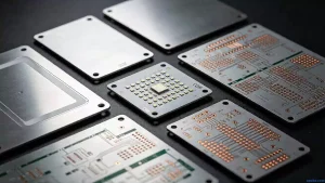 Explore different metal core PCB types and applications from single-layer to multilayer designs, displayed as layout samples on a technical workstation