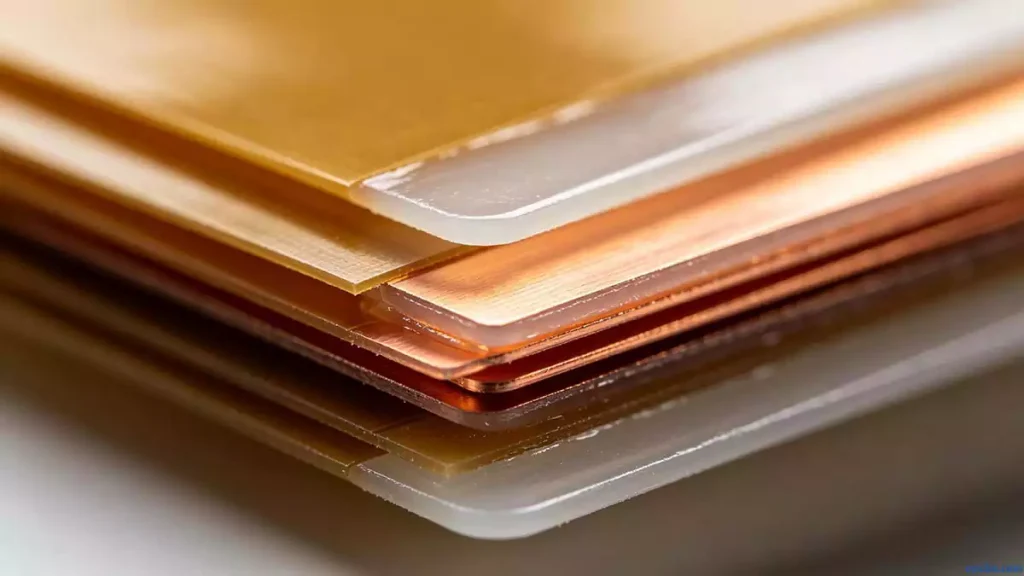 FPC core materials insulating film conductor adhesive introduction scene displaying the layered structure of a flexible circuit