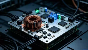 How do metallic substrates improve thermal management demonstrated in a high-power server power supply unit with aluminum core PCB and heavy components