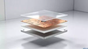 benefits of aluminum core PCB for high power electronics cross-sectional diagram displaying four distinct functional layers of metal core board