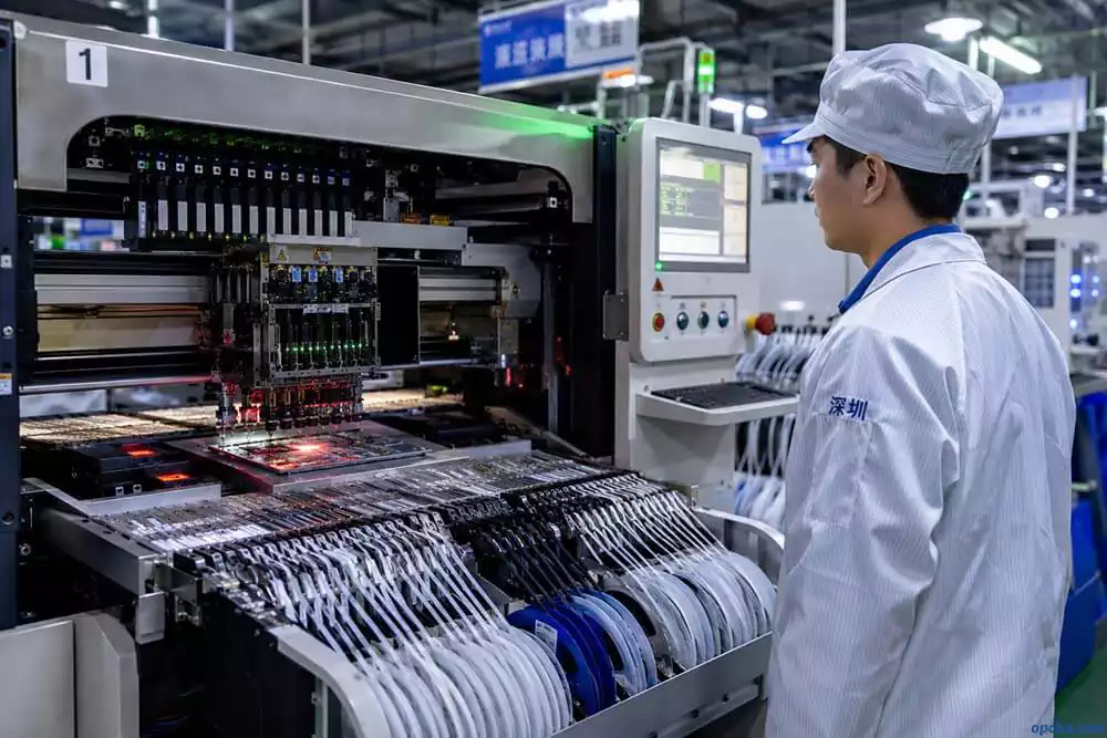 A technician monitors the SMT assembly process step-by-step in a real factory, highlighting the shift from through-hole to surface mount technology