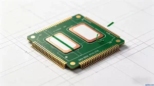 Solder mask bridge design rules for PCB illustrating the minimum required width to prevent solder mask sliver formation between fine-pitch pads