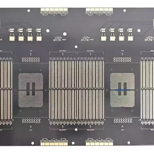 Dual-processor AI server motherboard Black PCB featuring dual CPU sockets and multiple memory slots