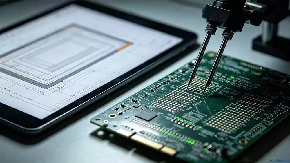 Controlled impedance PCB design verification, test probe aligning with impedance coupon on hybrid stack-up