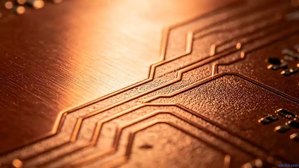 Microwave PCB material selection showing low roughness copper foil technology for improved high frequency performance